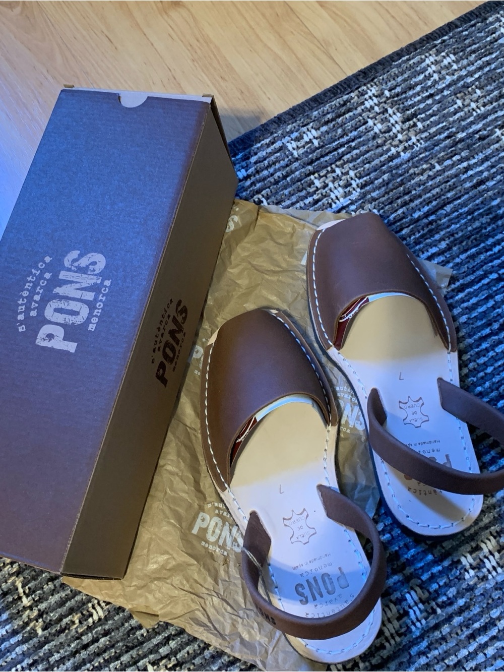PONS Brown Leather Women’s Slingback Sandals